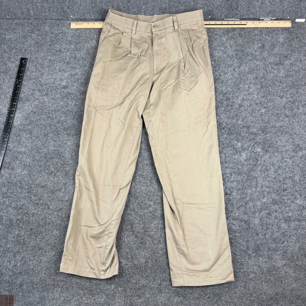 Dockers Pants Mens Size 32 Beige Pleated Classic Fit Cotton Khaki Trousers